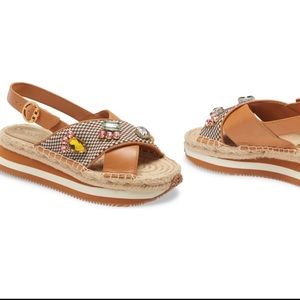 Tory Burch Daisy Crystal Platform Sport Sandals 8